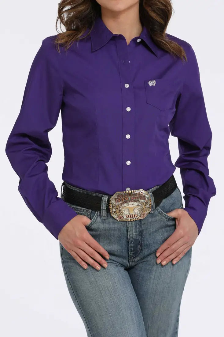 Cinch Women’s Solid Purple Western Shirt Women’s Western