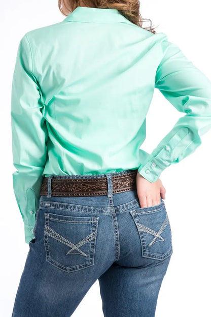 Cinch Women’s Solid Sea Green Western Shirt Women’s Western