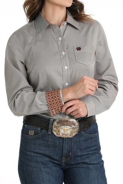 Cinch Women’s Tencel Purple/Maroon MicroStripe Western Shirt Women’s Western