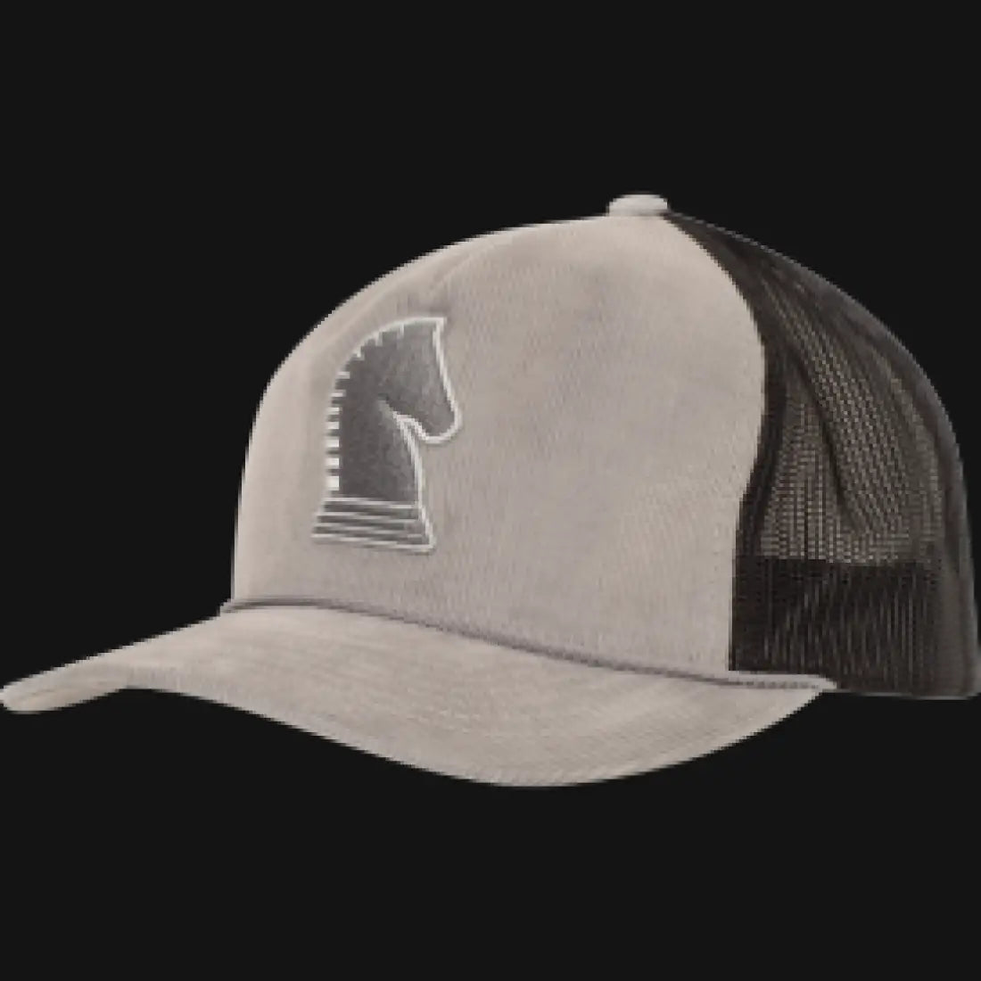 Classic Equine 3D Logo Trucker Snapback Cap Light Grey- Black Hats