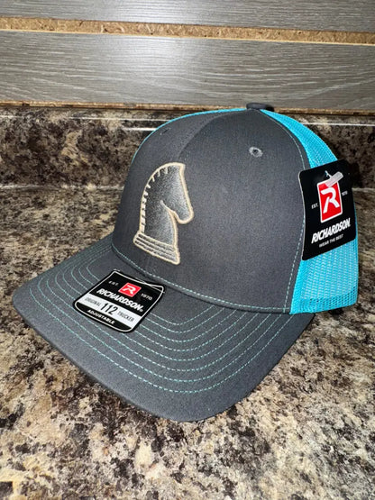 Classic Equine 3D Logo Trucker Snapback Cap Turquoise Hats