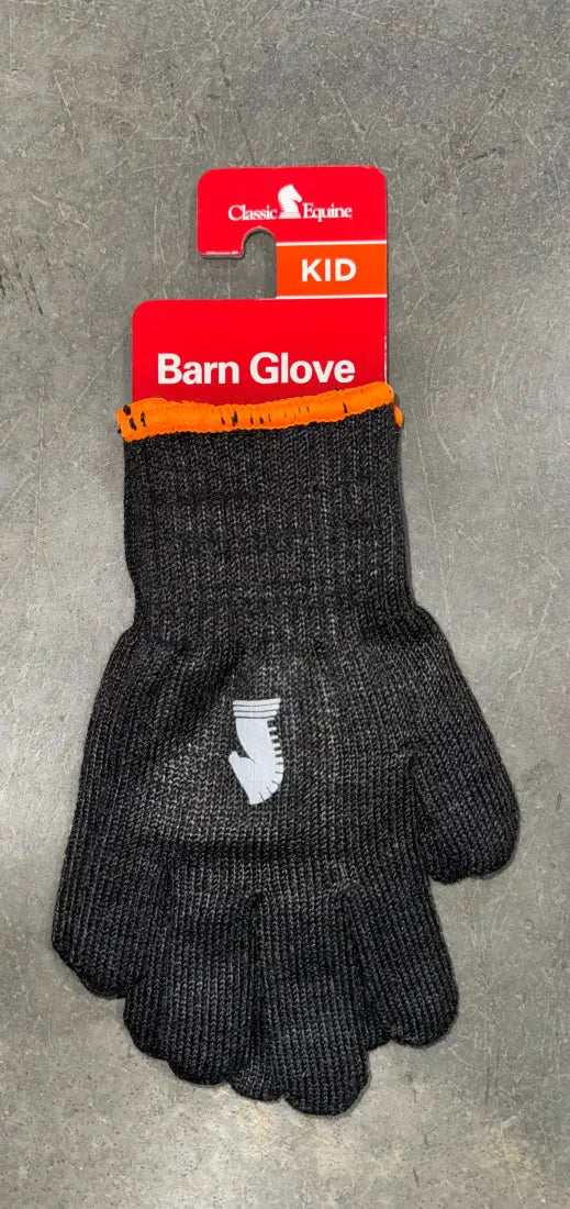 Classic Equine Black Barn Gloves Kid / Single Pair Winter Gloves