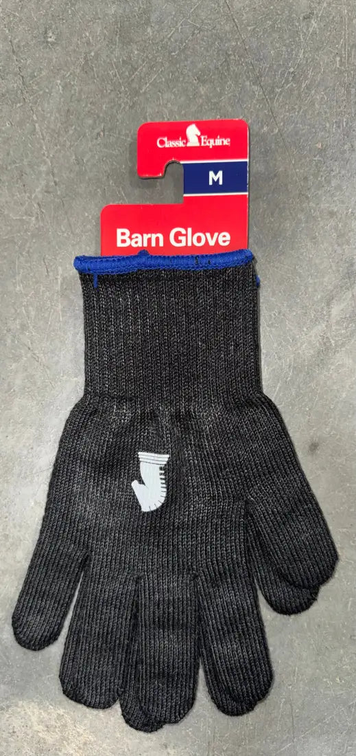 Classic Equine Black Barn Gloves Medium / Single Pair Winter Gloves