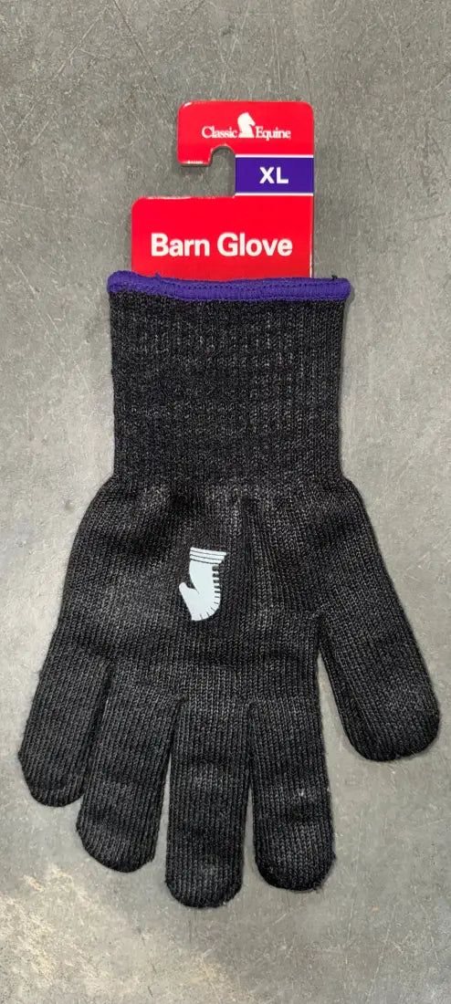 Classic Equine Black Barn Gloves XLarge / Single Pair Winter Gloves