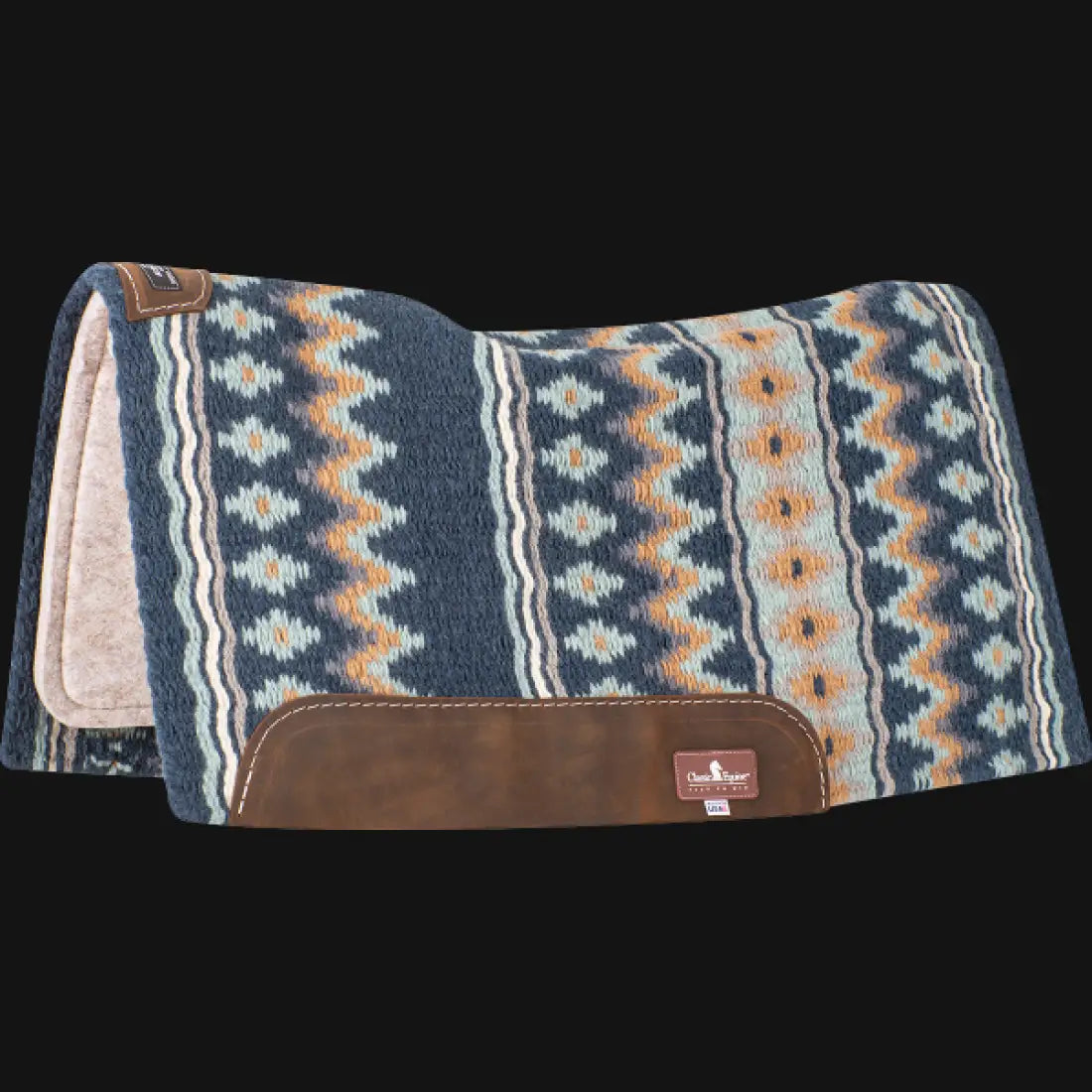 Classic Equine Blanket Top ESP Saddle Pad 32’’ X 34’’ / 3/4’’ / Navy/Aqua Saddle Pad