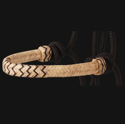 Classic Equine Braided Rawhide Rope Halter Black Inlaid Halter