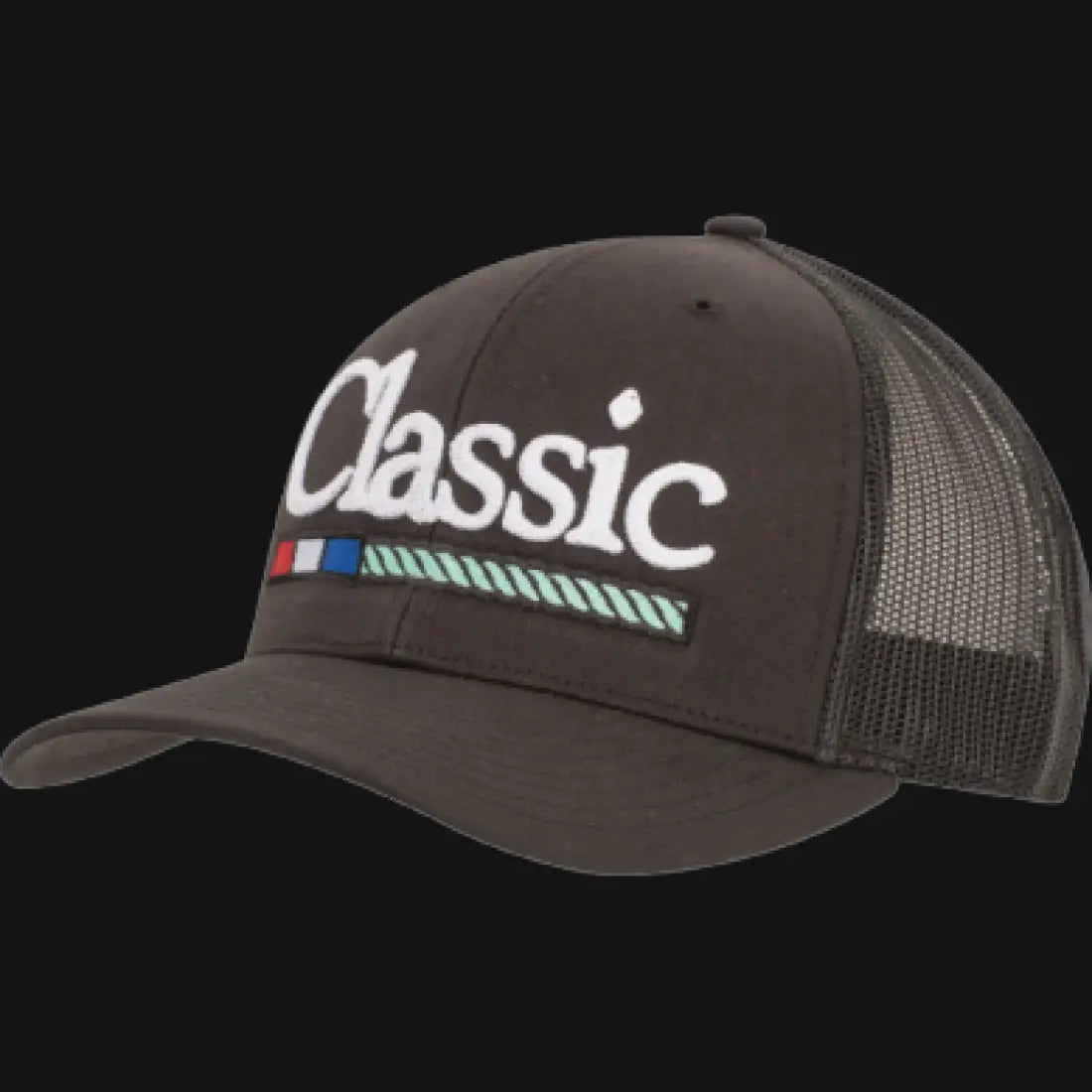 Classic Equine Embroidered 3D Puff Logo Cap Black w/ White Hats