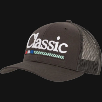 Classic Equine Embroidered 3D Puff Logo Cap Black w/ White Hats