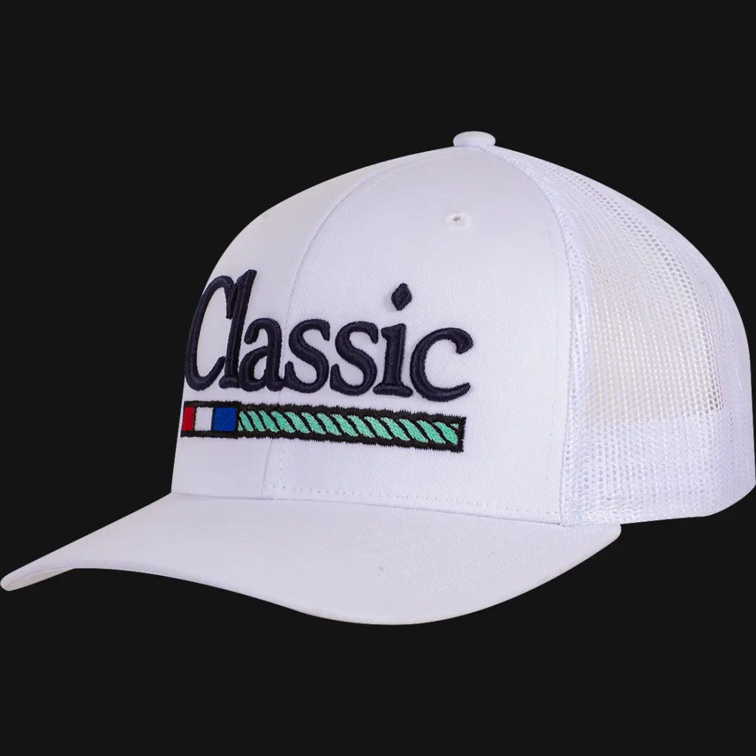 Classic Equine Embroidered 3D Puff Logo Cap White Hats