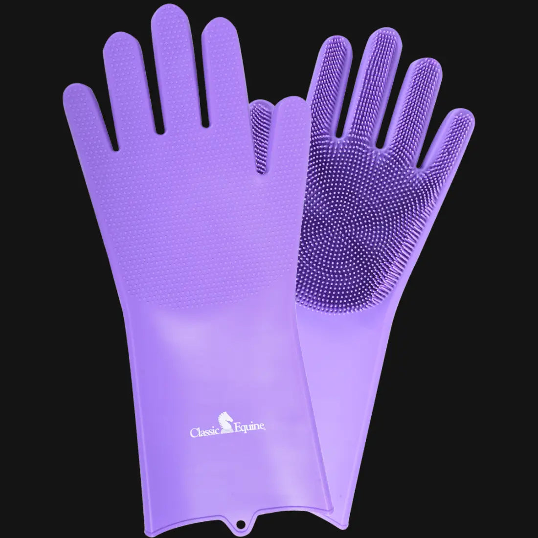 Classic Equine Grooming Wash Gloves Purple Grooming Accessory