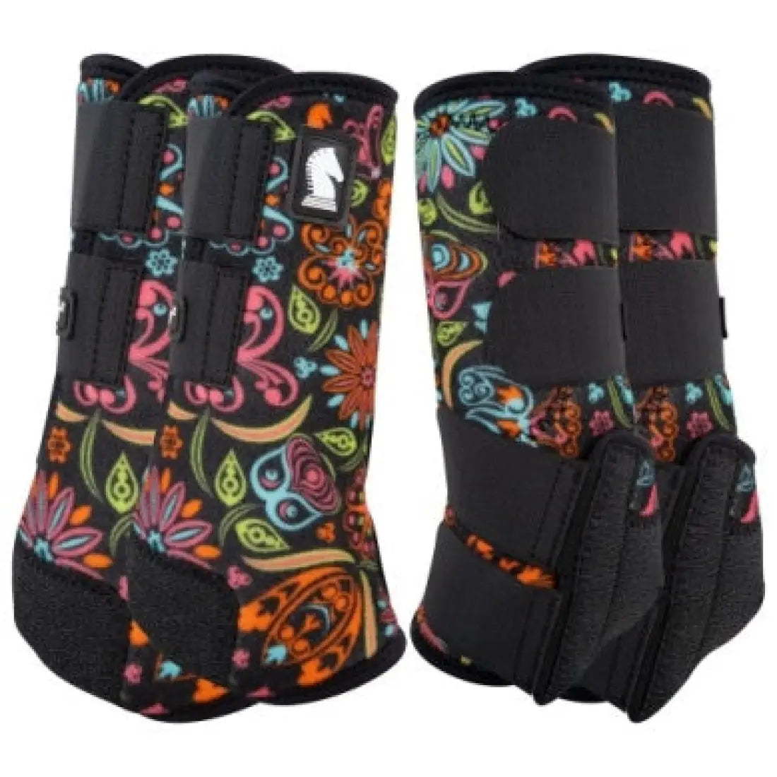 Classic Equine Legacy2® Sport Boots 4 Pack - Patterns Neon Flower / Small Sport Boots