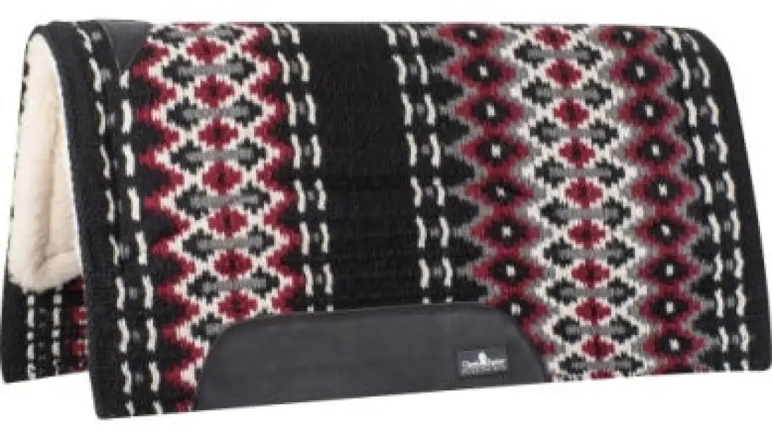Classic Equine Straight Wool Top Sensorflex Saddle Pad 1’’ / 34’’ X 38’’ / Black/Steel Grey Saddle Pad