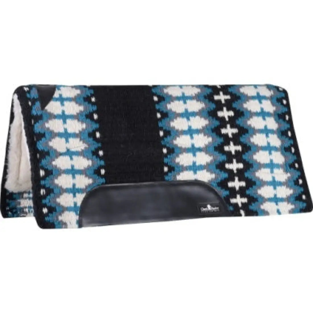 Classic Equine Straight Wool Top Sensorflex Saddle Pad 1’’ / 34’’ X 38’’ / Black/Turquoise Saddle Pad