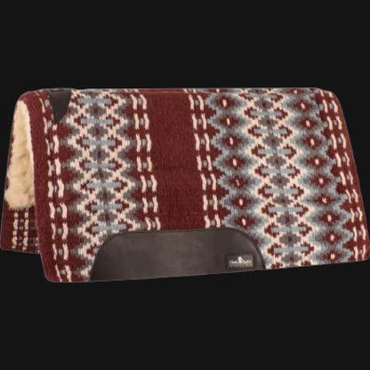 Classic Equine Straight Wool Top Sensorflex Saddle Pad 1’’ / 34’’ X 38’’ / Burgundy/Blue Saddle Pad