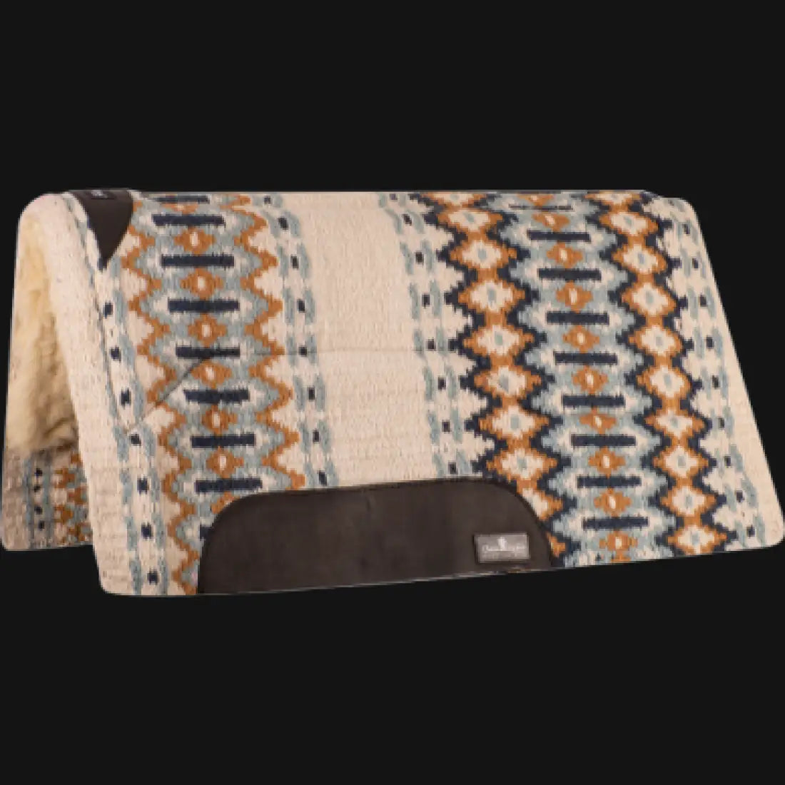 Classic Equine Straight Wool Top Sensorflex Saddle Pad 1’’ / 34’’ X 38’’ / Cream/Blue Saddle Pad