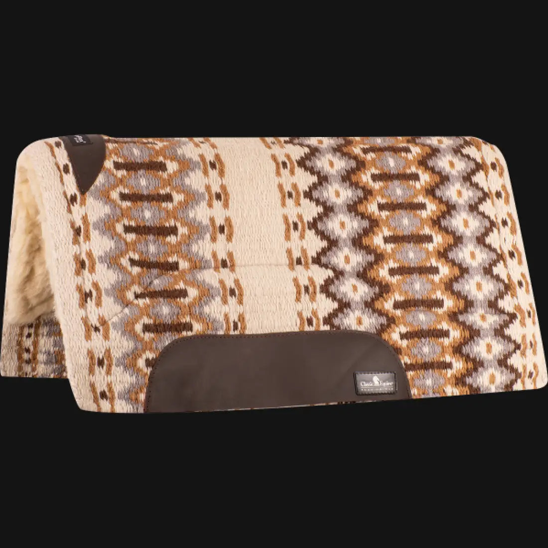 Classic Equine Straight Wool Top Sensorflex Saddle Pad Cream/Chestnut / 32’’ X 34’’ / 7/8’’ Saddle Pad