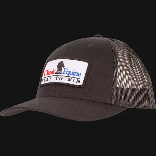 Classic Equine Trucker Snapback Cap Embroidered Patch Black Hats