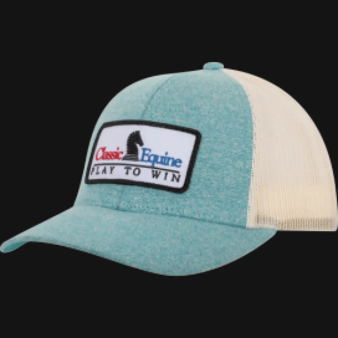 Classic Equine Trucker Snapback Cap Embroidered Patch Green Teal Heather- Birch Hats