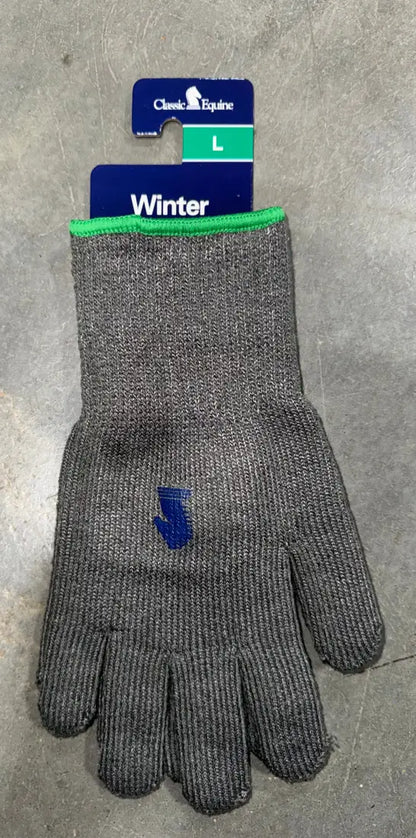 Classic Equine Winter Gray Barn Gloves (Heavy) Large / Single Pair Winter Gloves