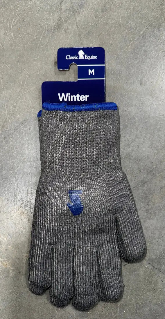 Classic Equine Winter Gray Barn Gloves (Heavy) Medium / Single Pair Winter Gloves