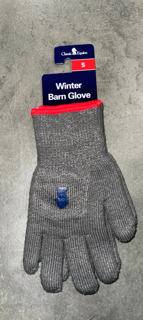 Classic Equine Winter Gray Barn Gloves (Heavy) Small / Single Pair Winter Gloves