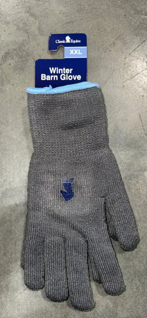 Classic Equine Winter Gray Barn Gloves (Heavy) XXLarge / Single Pair Winter Gloves