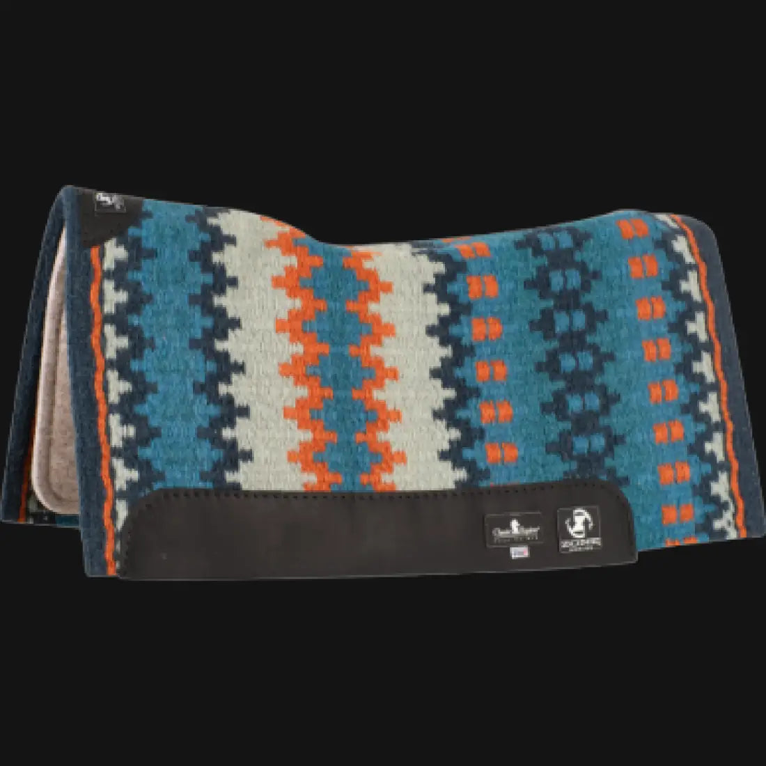 Classic Equine Wool Blanket Top Zone™ Saddle Pad Navy/Tangerine / 32’’ X 34’’ / 3/4’’ Saddle Pad