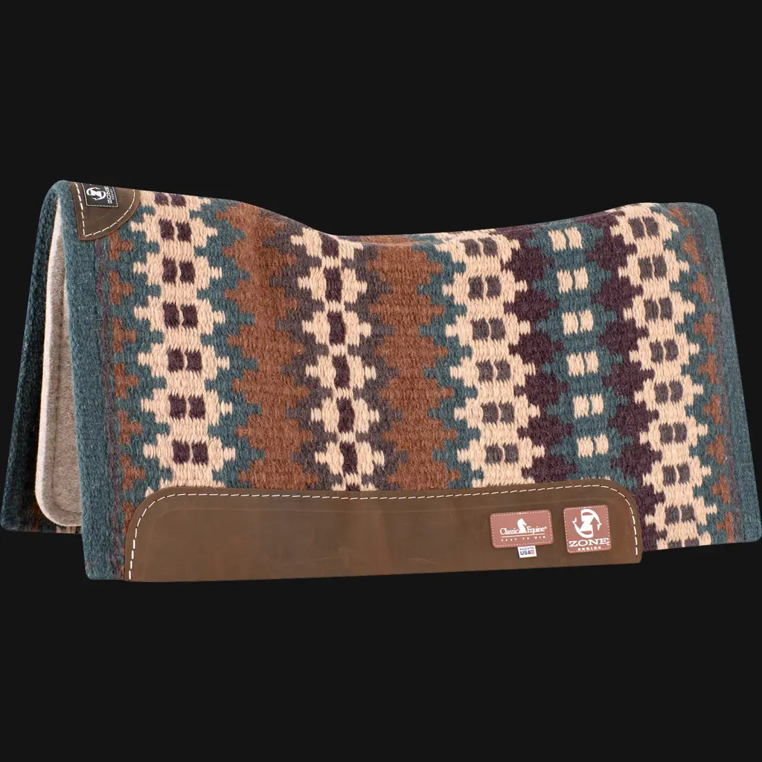 Classic Equine Wool Blanket Top Zone™ Saddle Pad Teal/Slate / 32’’ X 34’’ / 3/4’’ Saddle Pad