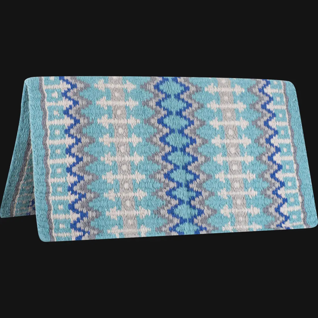 Classic Equine Wool Saddle Blanket 32’’ X 34’’ / Turquoise/Blue Saddle Pad / Blanket