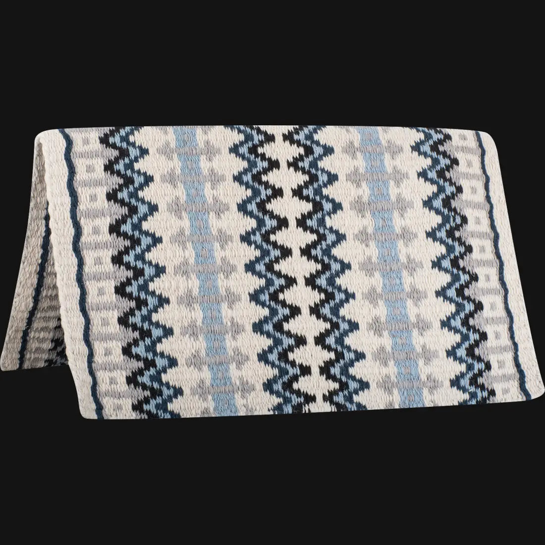 Classic Equine Wool Saddle Blanket 34’’ X 38’’ / Cream/Navy Saddle Pad / Blanket