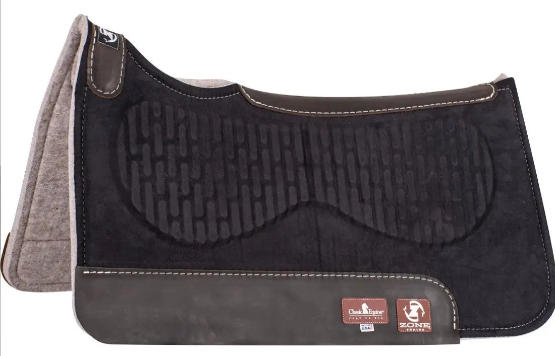 Classic Equine Zone Micro Suede Saddle Pad Black / 28’’ X 30’’ / 3/4’’ Saddle Pad