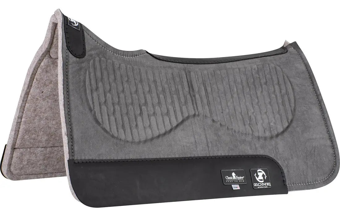 Classic Equine Zone Micro Suede Saddle Pad Grey / 28’’ X 30’’ / 3/4’’ Saddle Pad