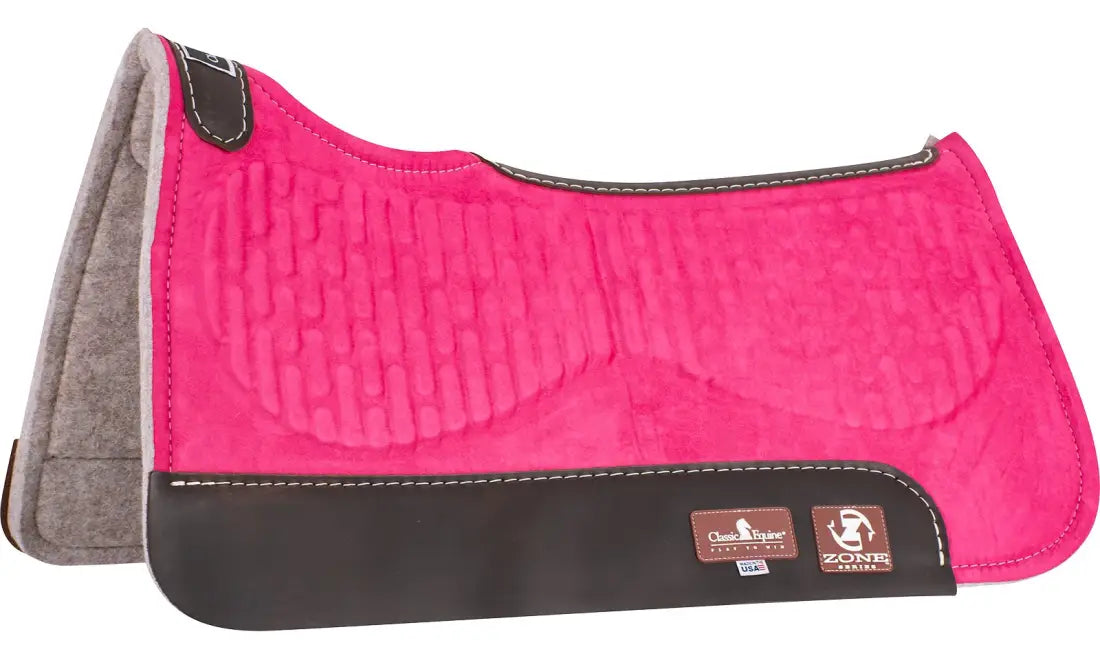 Classic Equine Zone Micro Suede Saddle Pad Pink / 28’’ X 30’’ / 3/4’’ Saddle Pad