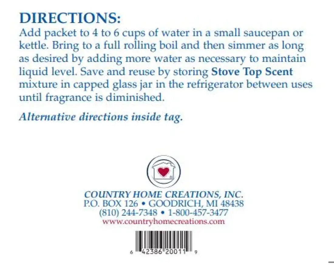 Country Home Creations Stovetop Scent Mix- Christmas Food