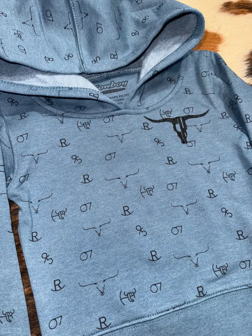Cowboy Hardware Boy’s Blue Brand Hoodie Boy’s Pullover