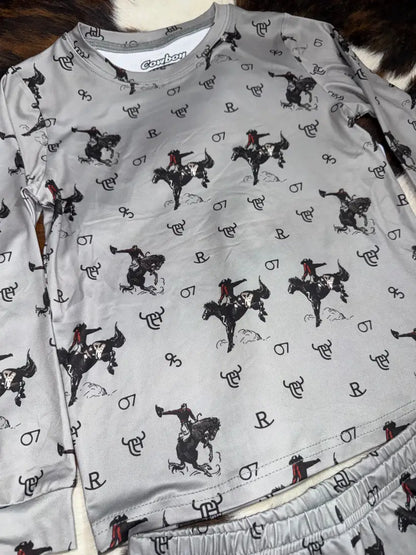 Cowboy Hardware Boy’s Gray Vintage Bronc PlaySet Boy’s T-Shirt