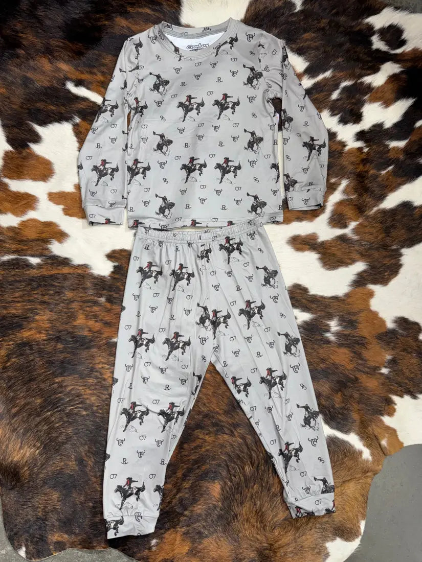 Cowboy Hardware Boy’s Gray Vintage Bronc PlaySet XSmall Boy’s T-Shirt