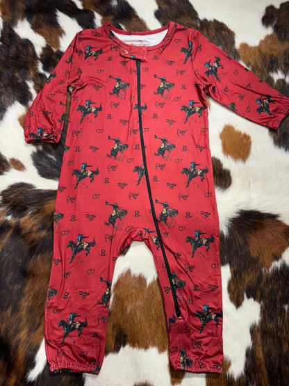 Cowboy Hardware Boy’s Infant Bronc Brand Vintage Onesie 6M / Red Boy’s Infant