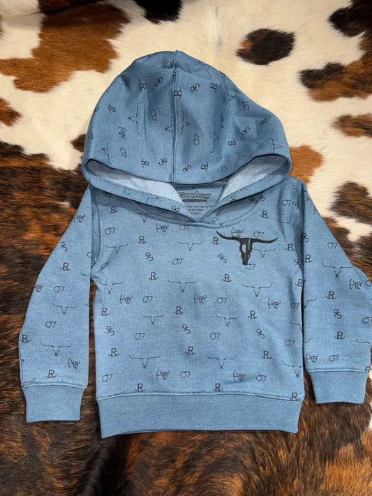 Cowboy Hardware Toddler Slate Blue Branding Iron Hoodie Boy’s Toddler Top