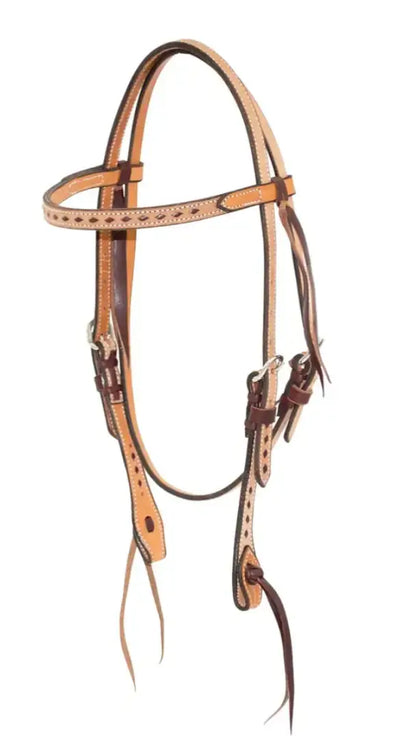 Cowboy Tack Roughout Buckstitched Headstalls & Noseband Browband Headstall Tack Set