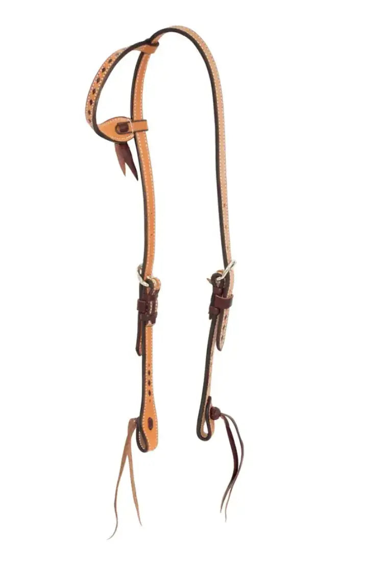 Cowboy Tack Roughout Buckstitched Headstalls & Noseband One Ear Headstall Tack Set