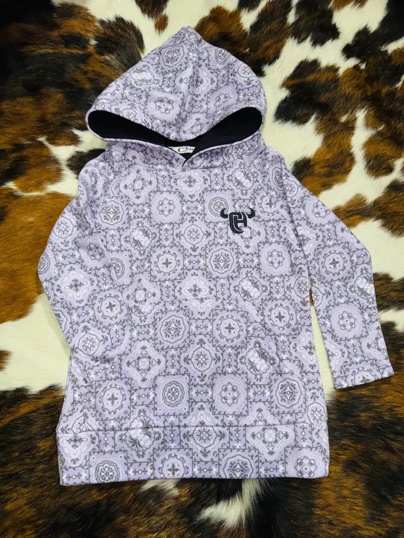 Cowgirl Hardware Girl’s Lilac Bandana Hoodie Girl’s Pullover