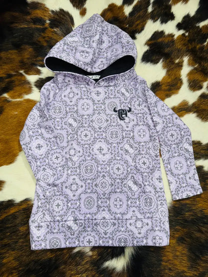 Cowgirl Hardware Girl’s Lilac Bandana Hoodie Girl’s Pullover