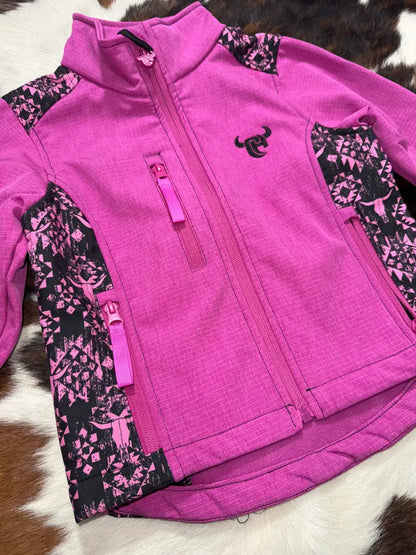 Cowgirl Hardware Girl’s Pink Steer Skull Jacket XSmall Girl’s Coat