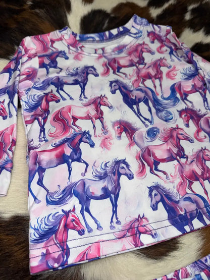 Cowgirl Hardware Girl’s Purple Wild Horses PlaySet Girl’s T-Shirt