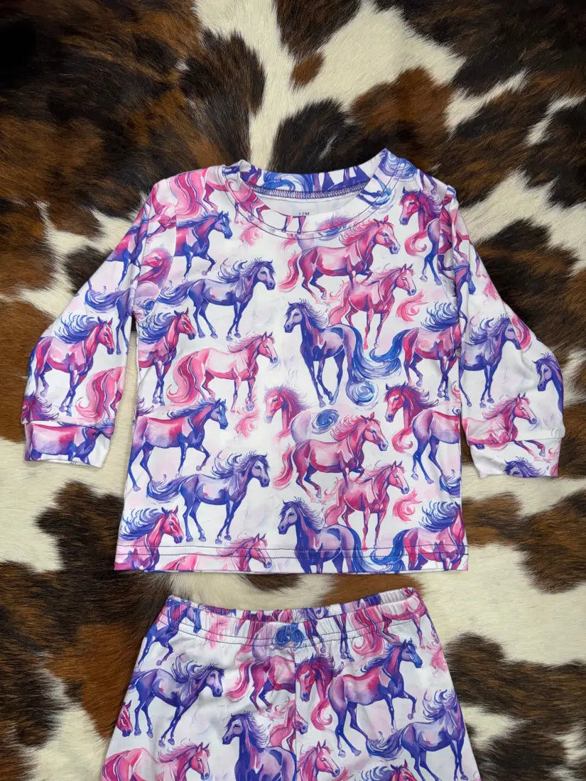 Cowgirl Hardware Girl’s Purple Wild Horses PlaySet Girl’s T-Shirt