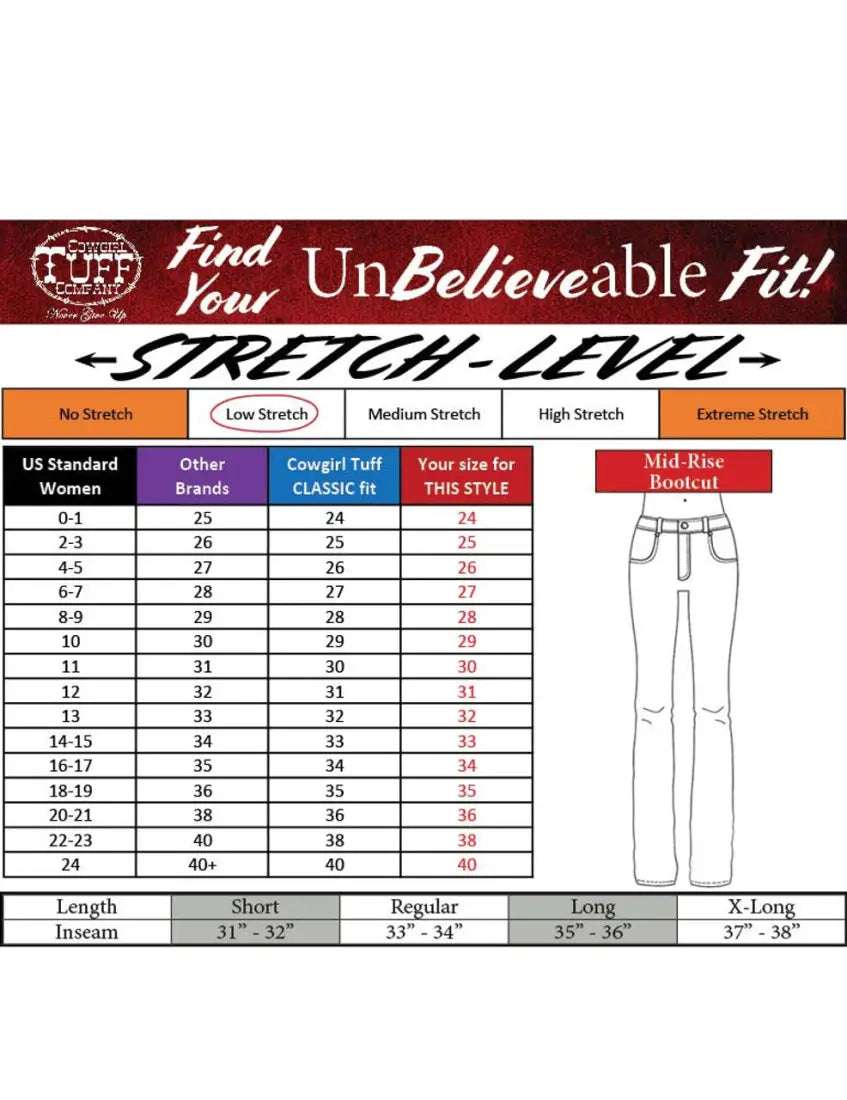 Cowgirl Tuff Women’s Edgy Bootcut Jean Women’s Bottoms