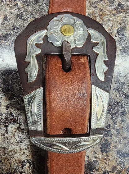 Cowperson Tack Browband Double Buckle Headstall Browband Headstall / Buckle Daisy Bar Headstall