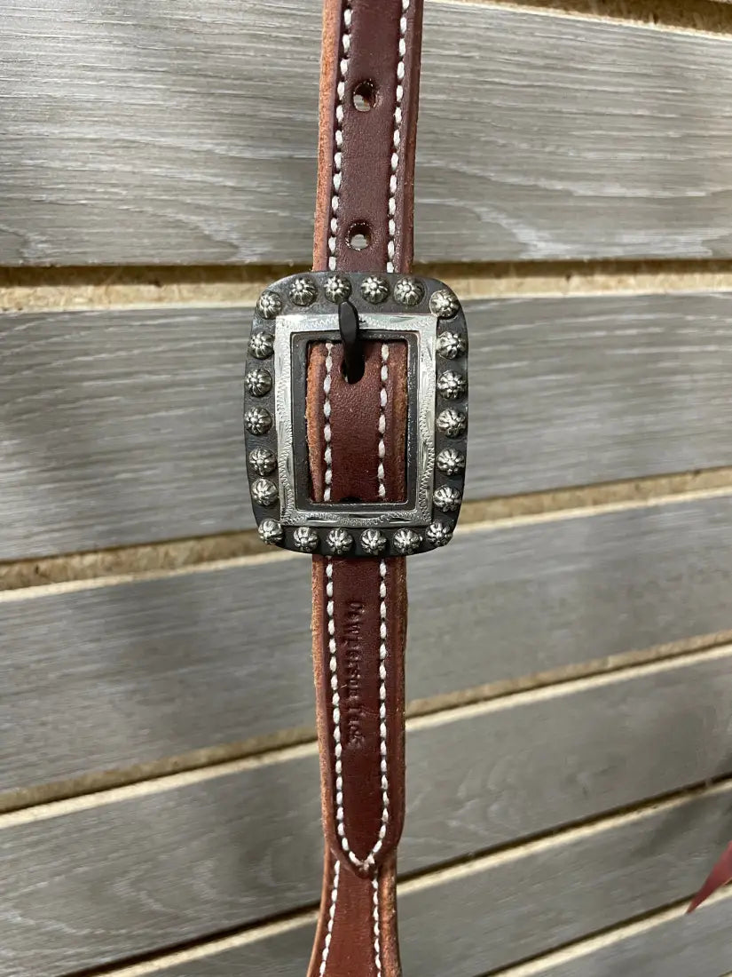Cowperson Tack Double Stitched One Ear Headstall One Ear Headstall / Silver Dots Headstall