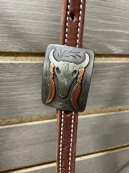 Cowperson Tack Double Stitched One Ear Headstall One Ear Headstall / Steer Skull Headstall